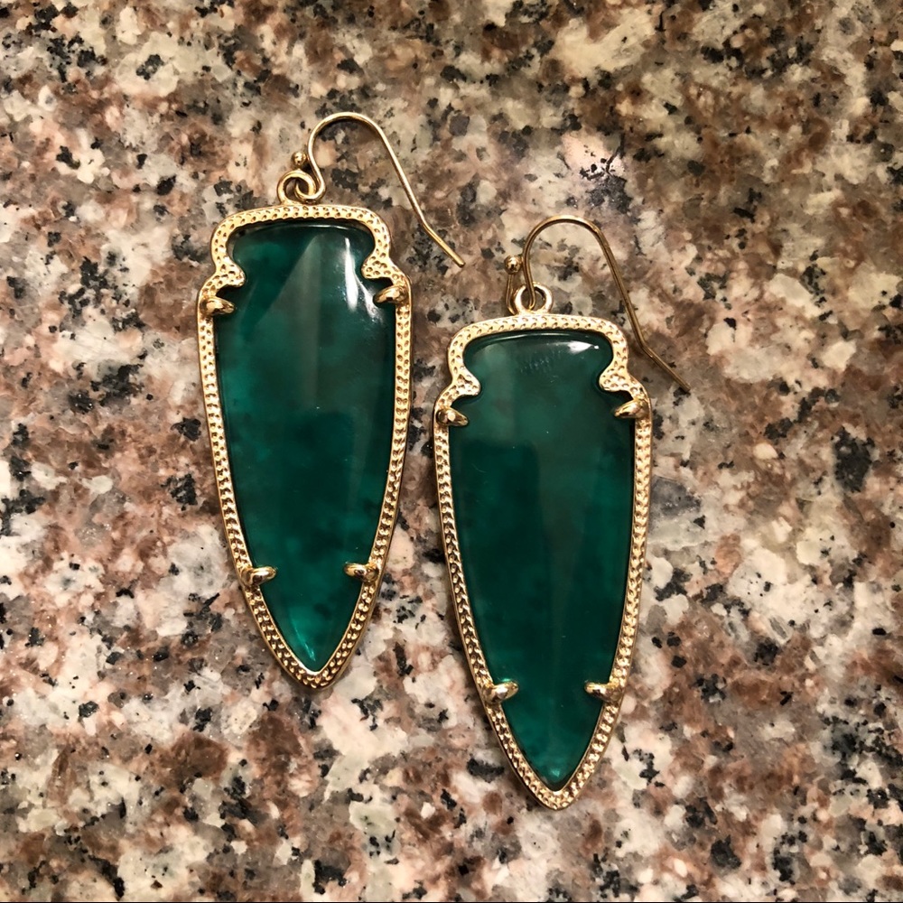 Green Kendra Scott Skylar Arrow Earrings